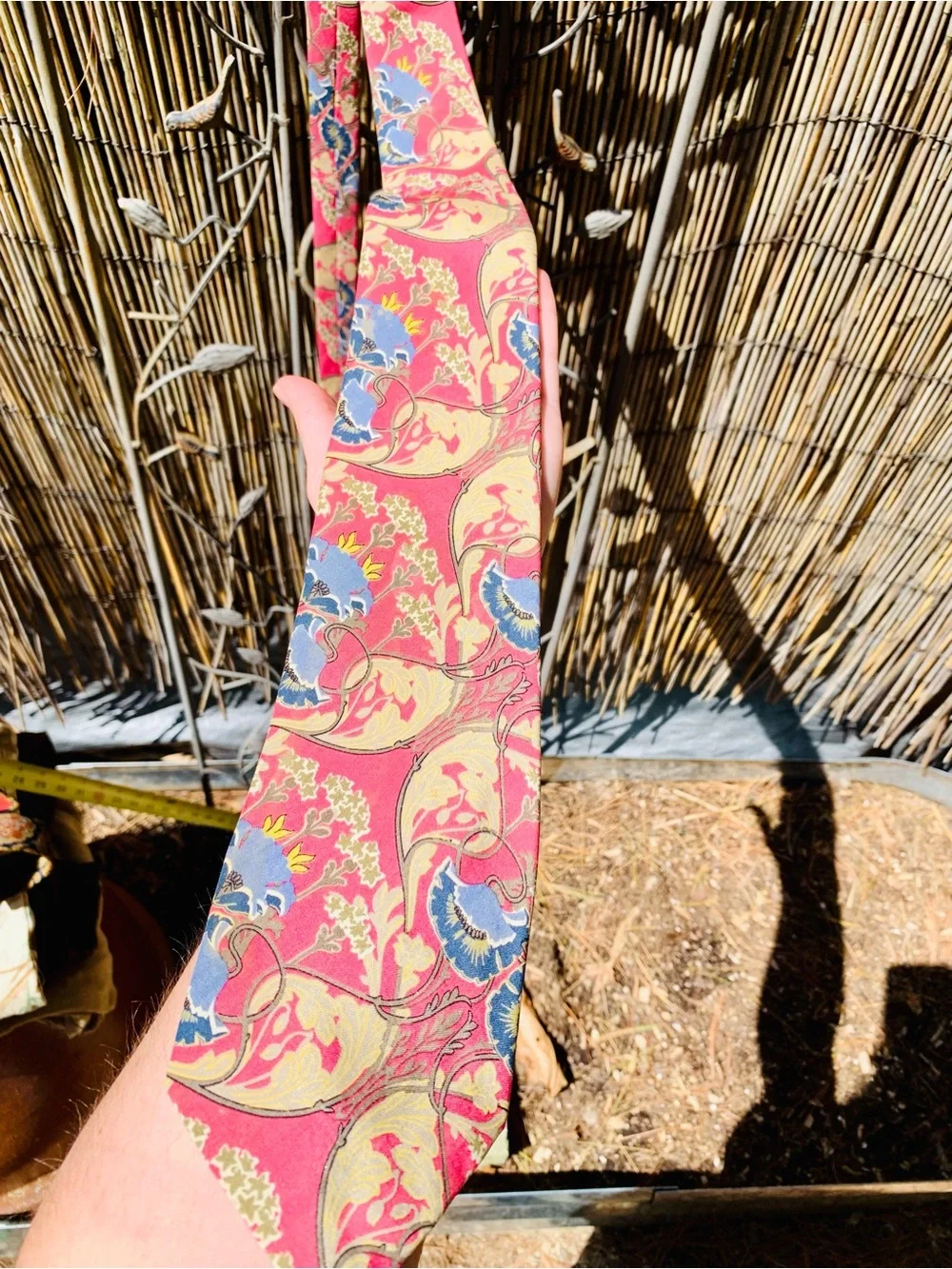 Ralph Lauren Floral Silk Tie in Coral Pink and Blue